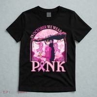 In October We Wear Pink Sugar Skull Lady Breast Cancer Awareness T-Shirt thumb 5
