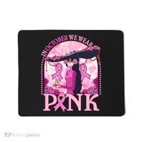 In October We Wear Pink Sugar Skull Lady Breast Cancer Awareness Mousepad thumb 0