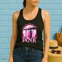 In October We Wear Pink Sugar Skull Lady Breast Cancer Awareness Women's Tank Top thumb 2