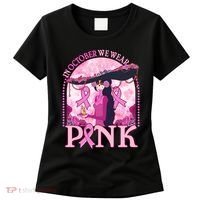 In October We Wear Pink Sugar Skull Lady Breast Cancer Awareness Women's T-Shirt thumb 0