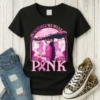 In October We Wear Pink Sugar Skull Lady Breast Cancer Awareness Women's T-Shirt thumb 3
