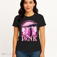 In October We Wear Pink Sugar Skull Lady Breast Cancer Awareness Women's T-Shirt thumb 4