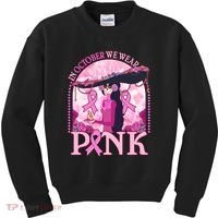 In October We Wear Pink Sugar Skull Lady Breast Cancer Awareness Kids Sweatshirt thumb 0