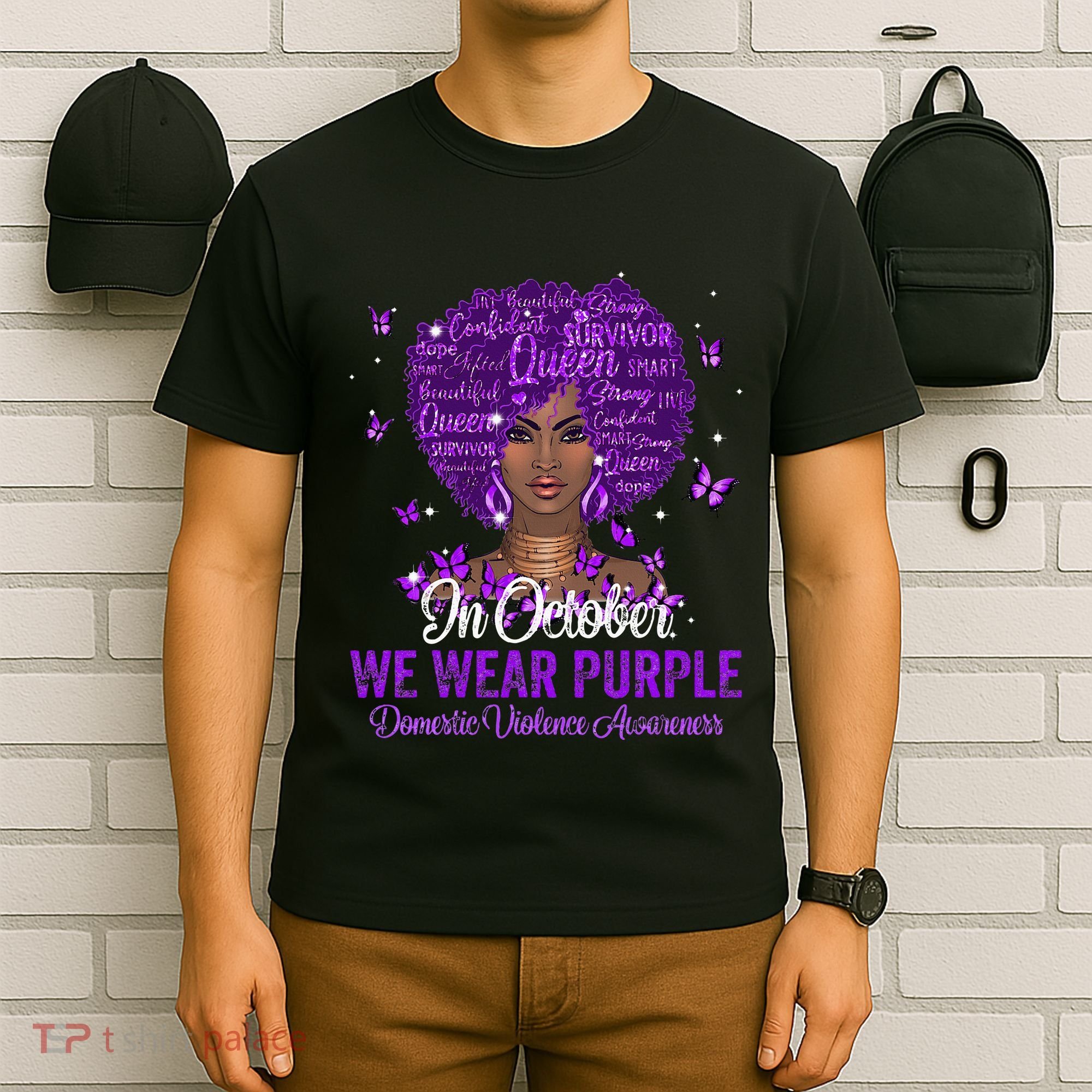 In October We Wear Purple Domestic Violence T-Shirt