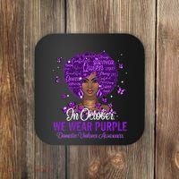 In October We Wear Purple Domestic Violence Coaster thumb 0
