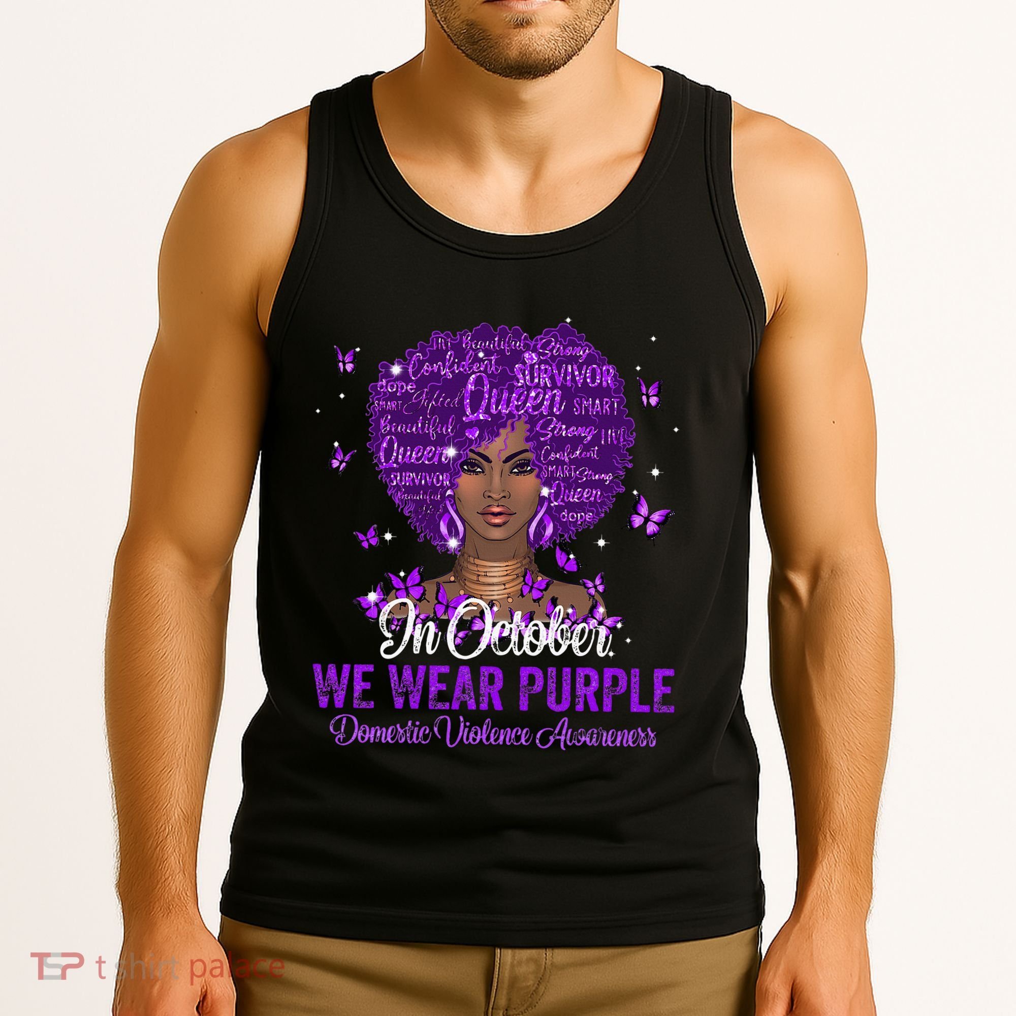 In October We Wear Purple Domestic Violence Tank Top