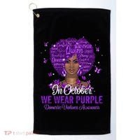 In October We Wear Purple Domestic Violence Golf Towel thumb 0