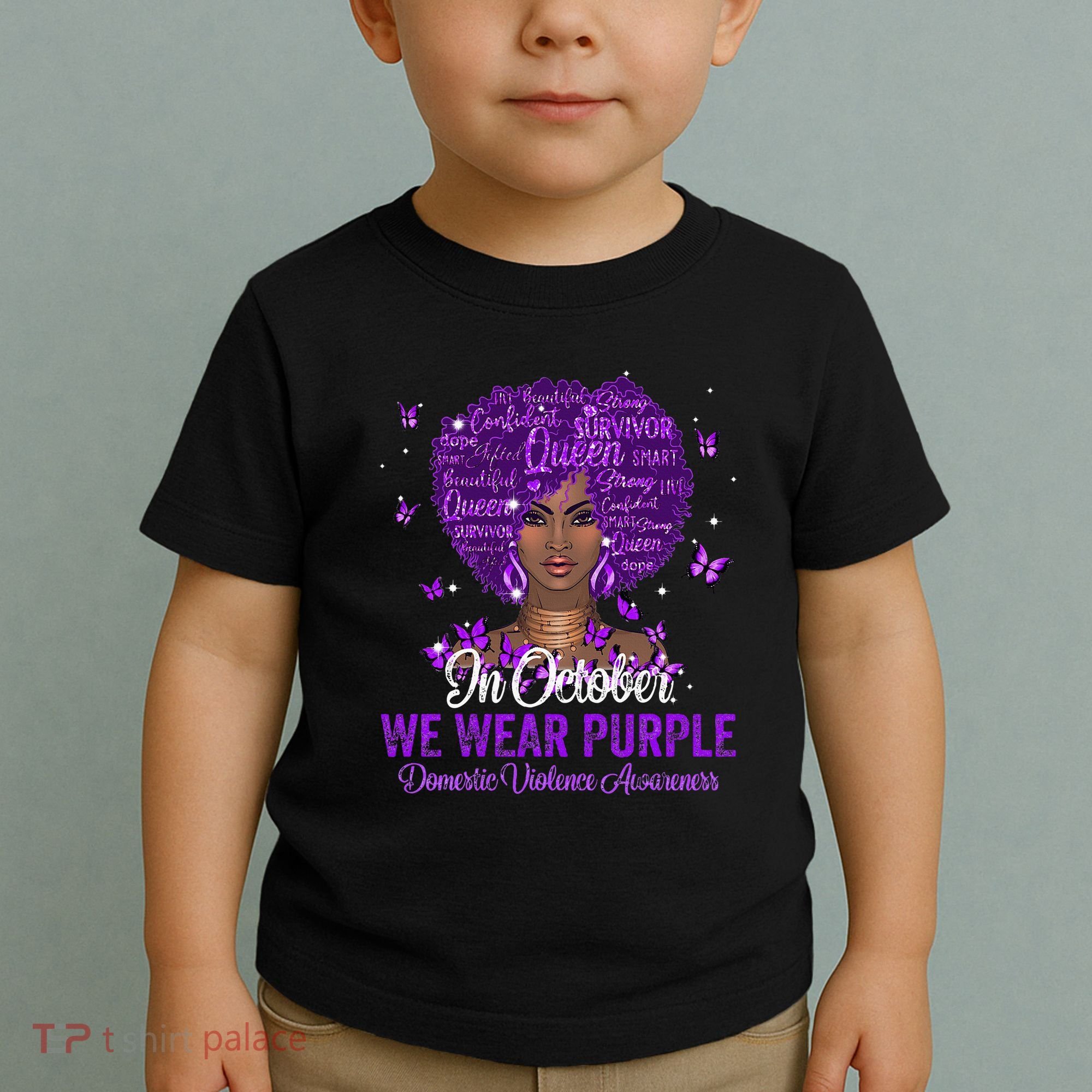 In October We Wear Purple Domestic Violence Toddler T-Shirt