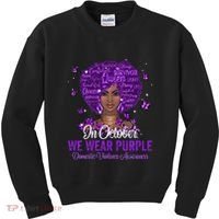In October We Wear Purple Domestic Violence Kids Sweatshirt thumb 0