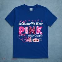 In October We Wear Psych Nurse Breast Cancer Awareness Gift T-Shirt thumb 5
