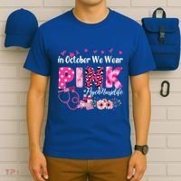 In October We Wear Psych Nurse Breast Cancer Awareness Gift T-Shirt thumb 6