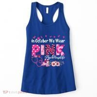 In October We Wear Psych Nurse Breast Cancer Awareness Gift Women's Tank Top thumb 0