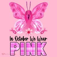 In October We Wear Pink Butterfly Ribbon Breast Cancer T-Shirt thumb 7
