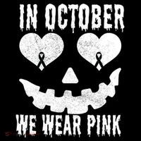 In October We Wear Pink Breast Cancer Jackolantern Halloween Coffee Mug thumb 5