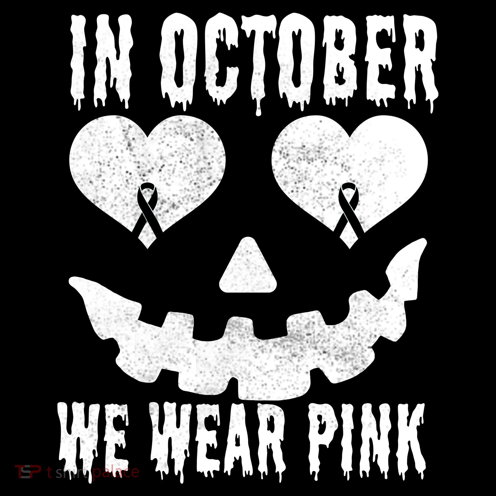 In October We Wear Pink Breast Cancer Jackolantern Halloween Coffee Mug