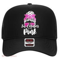 In October We Wear Pink Messy Bun Breast Cancer Hat thumb 0