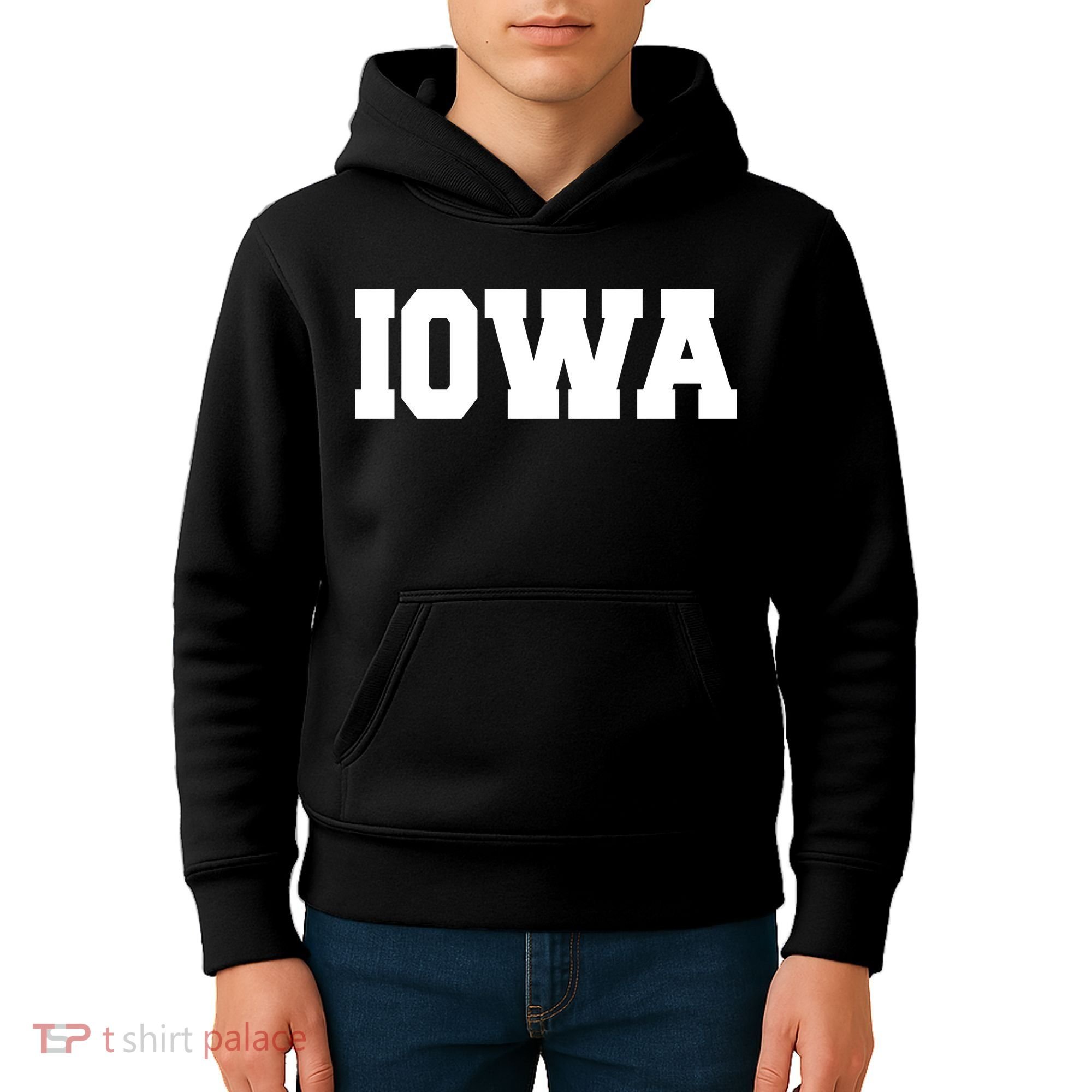 IOWA Team College University Logo Kids Hoodie