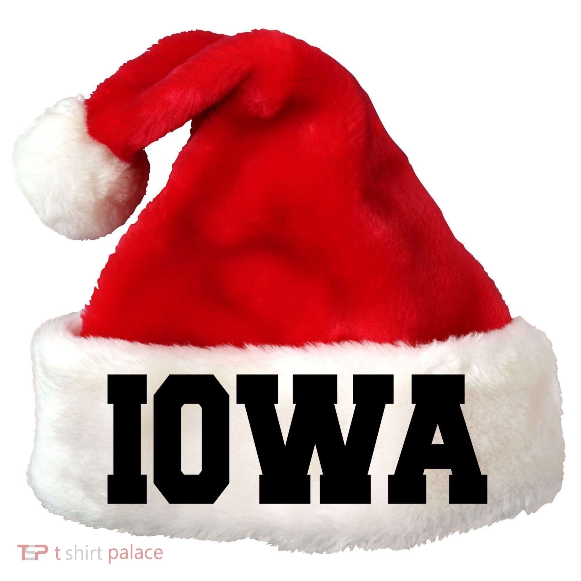 IOWA Team College University Logo Santa Hat