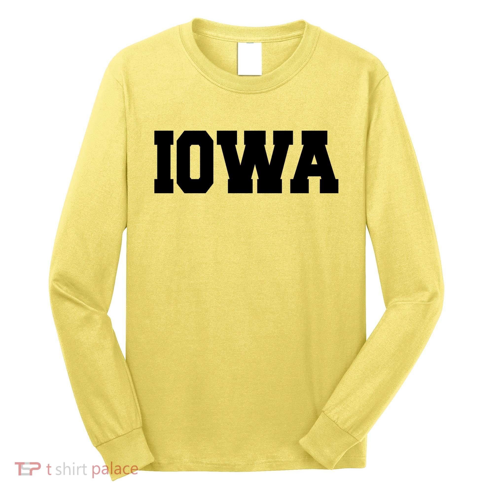 IOWA Team College University Logo Long Sleeve Shirt