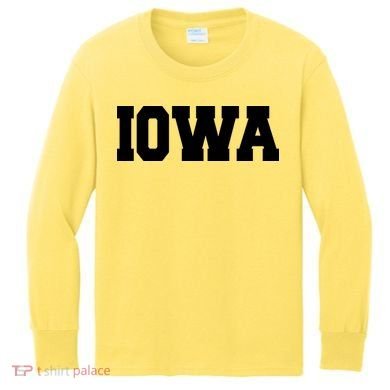 IOWA Team College University Logo Kids Long Sleeve Shirt