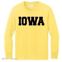 IOWA Team College University Logo Kids Long Sleeve Shirt thumb 0