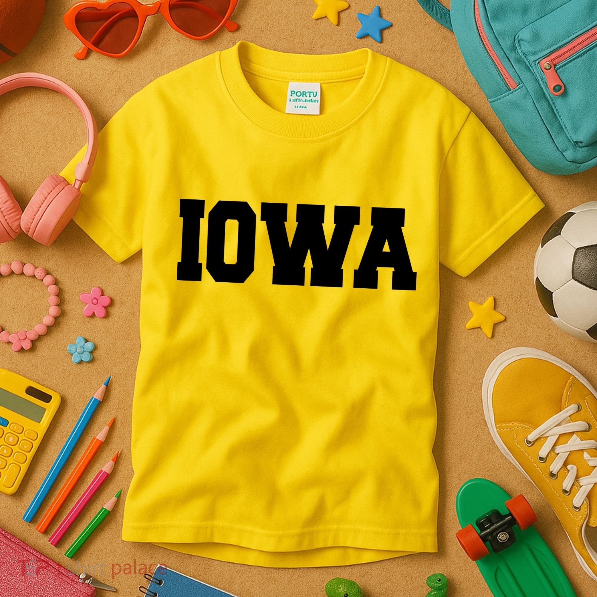 IOWA Team College University Logo Kids T-Shirt