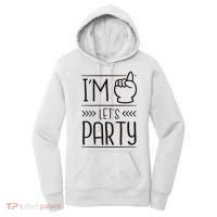 I'm One Years Old Let's Party Birthday Women's Hoodie thumb 0