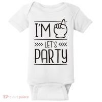 I'm One Years Old Let's Party Birthday Baby Bodysuit thumb 0