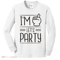 I'm One Years Old Let's Party Birthday Kids Long Sleeve Shirt thumb 0