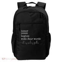 Inner Peace Begins With Four Words Backpack thumb 0