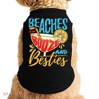 Island Party Beach Bachelorette Gift Beaches Booze And Besties Meaningful Gift Doggie Tank thumb 0