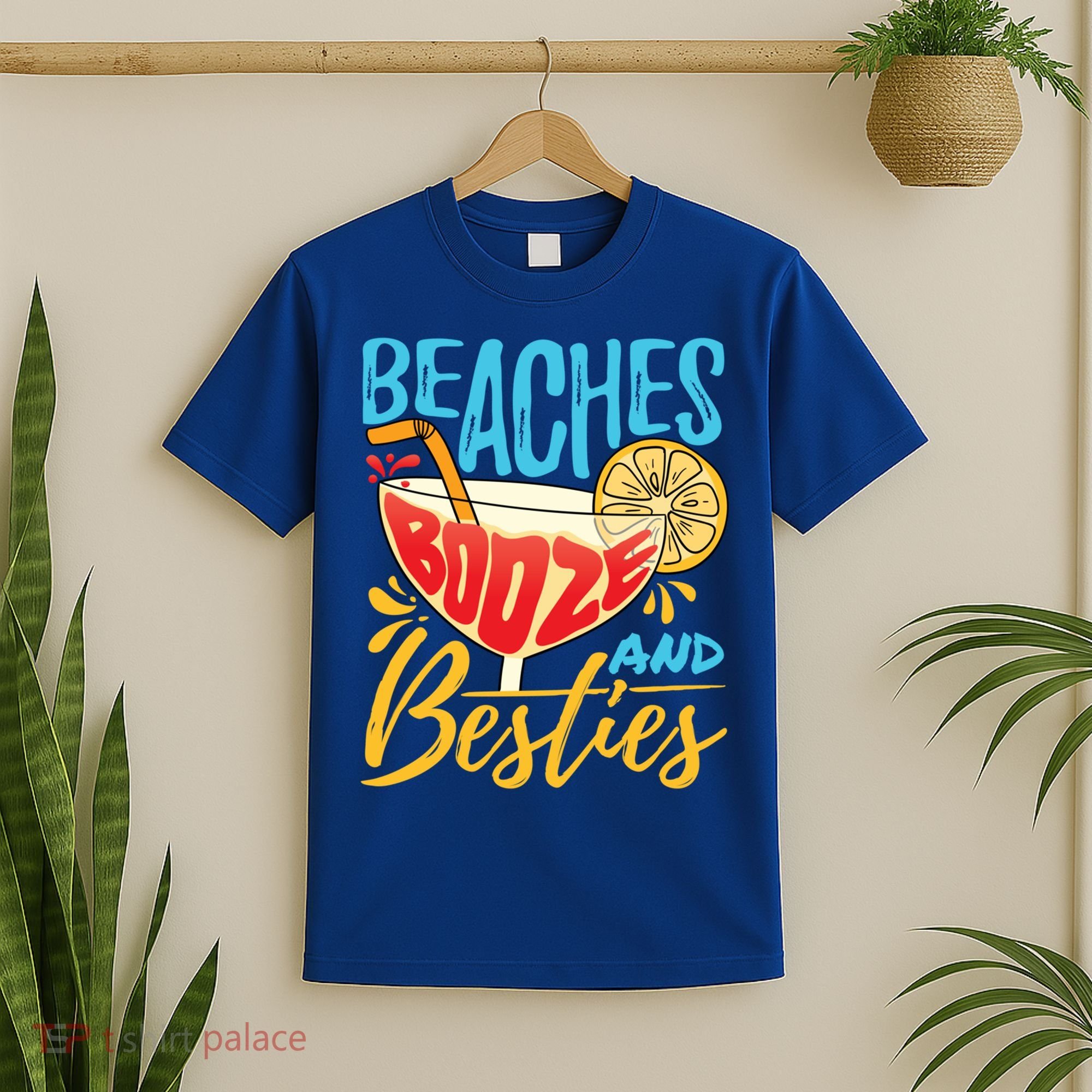 Island Party Beach Bachelorette Gift Beaches Booze And Besties Meaningful Gift T-Shirt