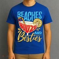 Island Party Beach Bachelorette Gift Beaches Booze And Besties Meaningful Gift T-Shirt thumb 3