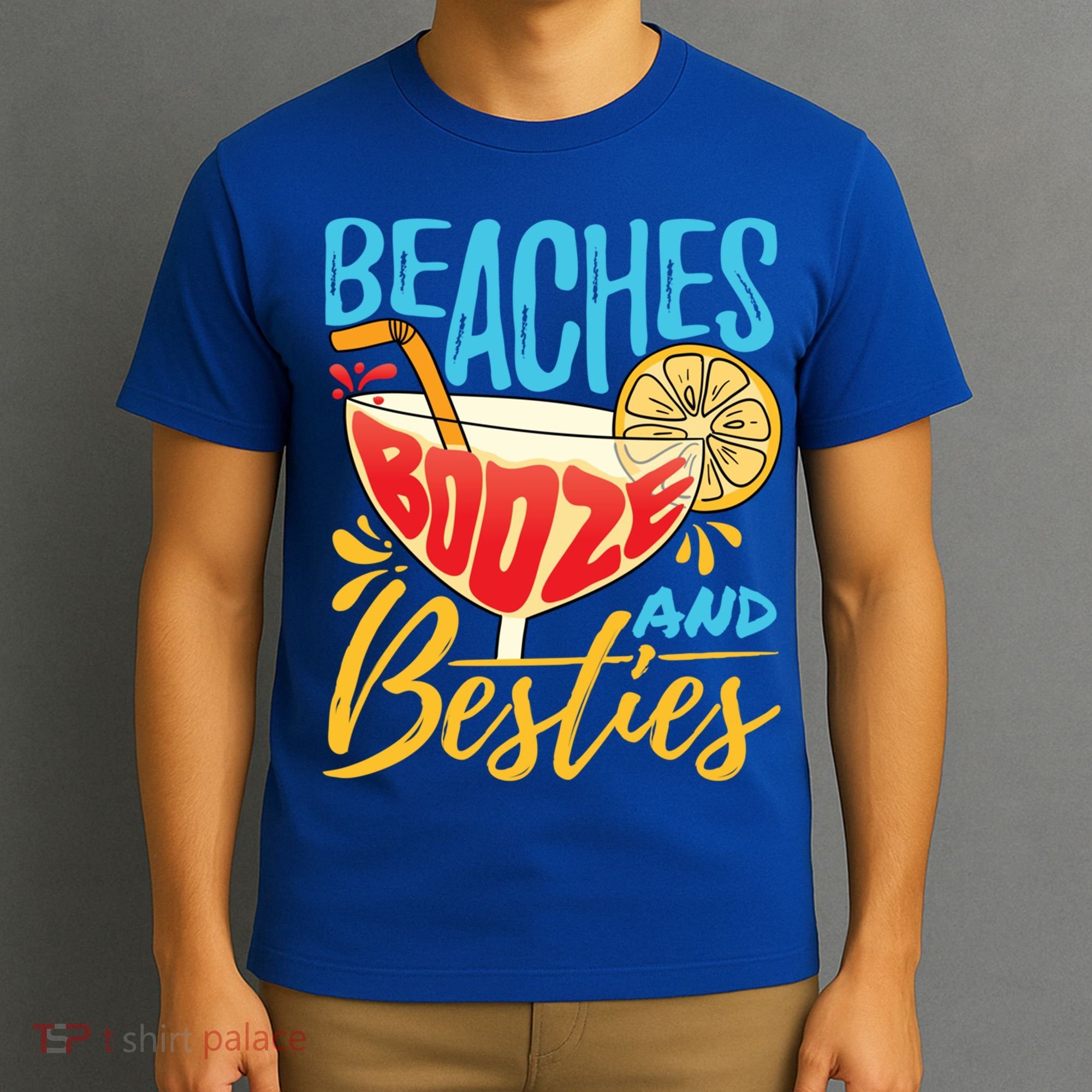 Island Party Beach Bachelorette Gift Beaches Booze And Besties Meaningful Gift T-Shirt