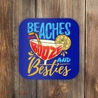 Island Party Beach Bachelorette Gift Beaches Booze And Besties Meaningful Gift Coaster thumb 0