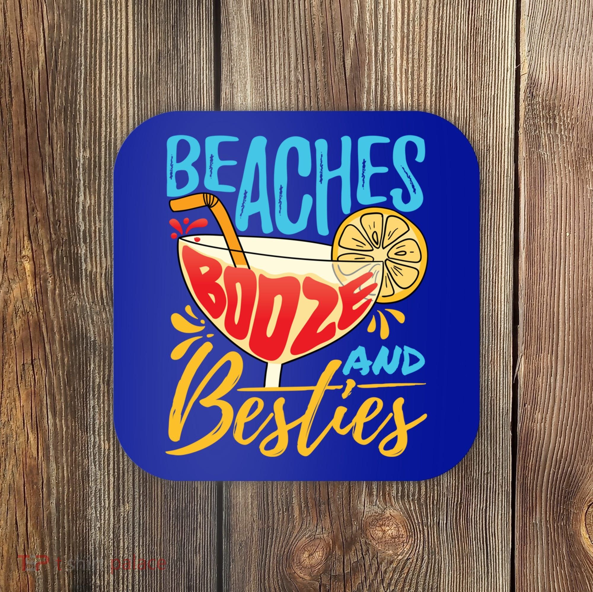 Island Party Beach Bachelorette Gift Beaches Booze And Besties Meaningful Gift Coaster