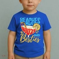 Island Party Beach Bachelorette Gift Beaches Booze And Besties Meaningful Gift Toddler T-Shirt thumb 2