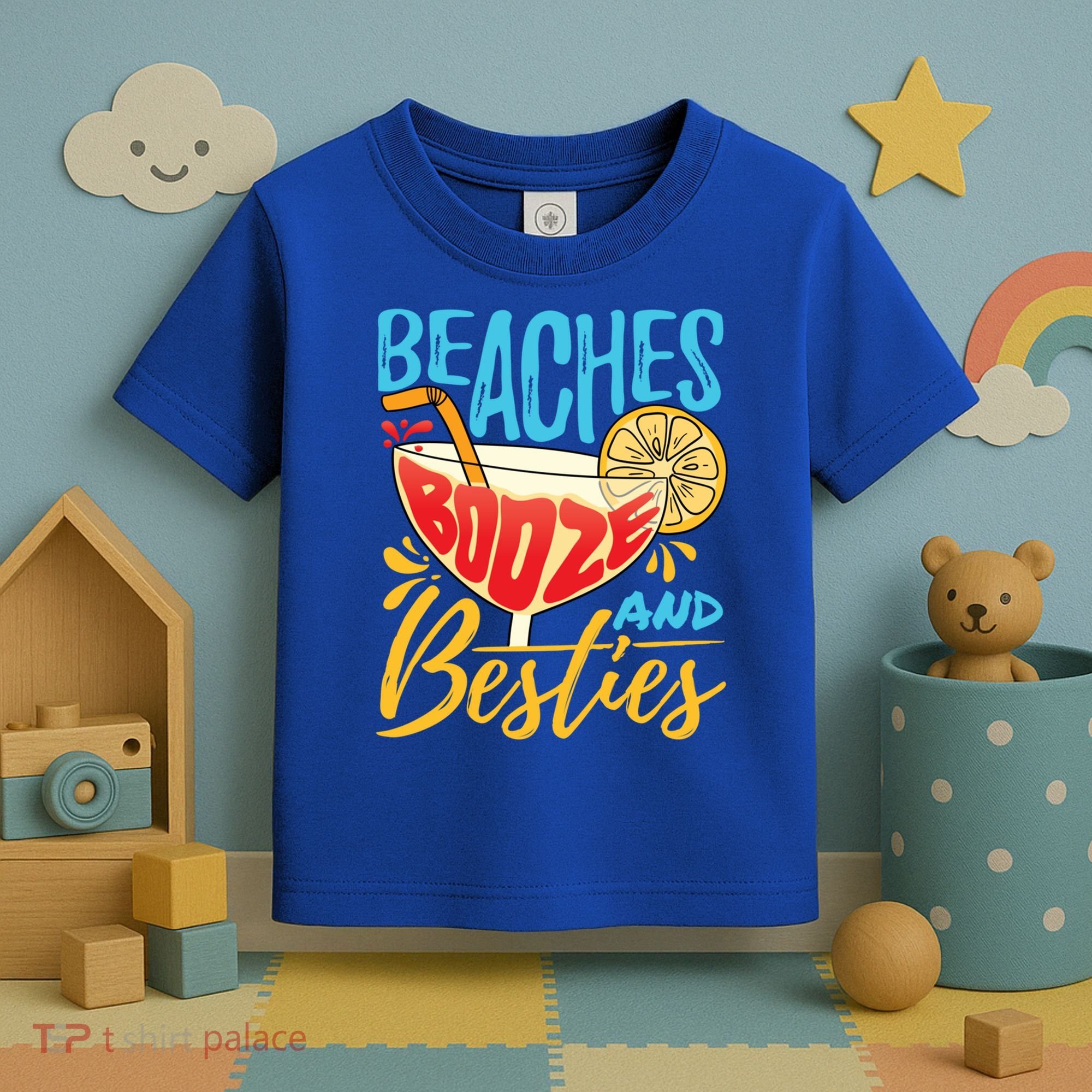 Island Party Beach Bachelorette Gift Beaches Booze And Besties Meaningful Gift Toddler T-Shirt