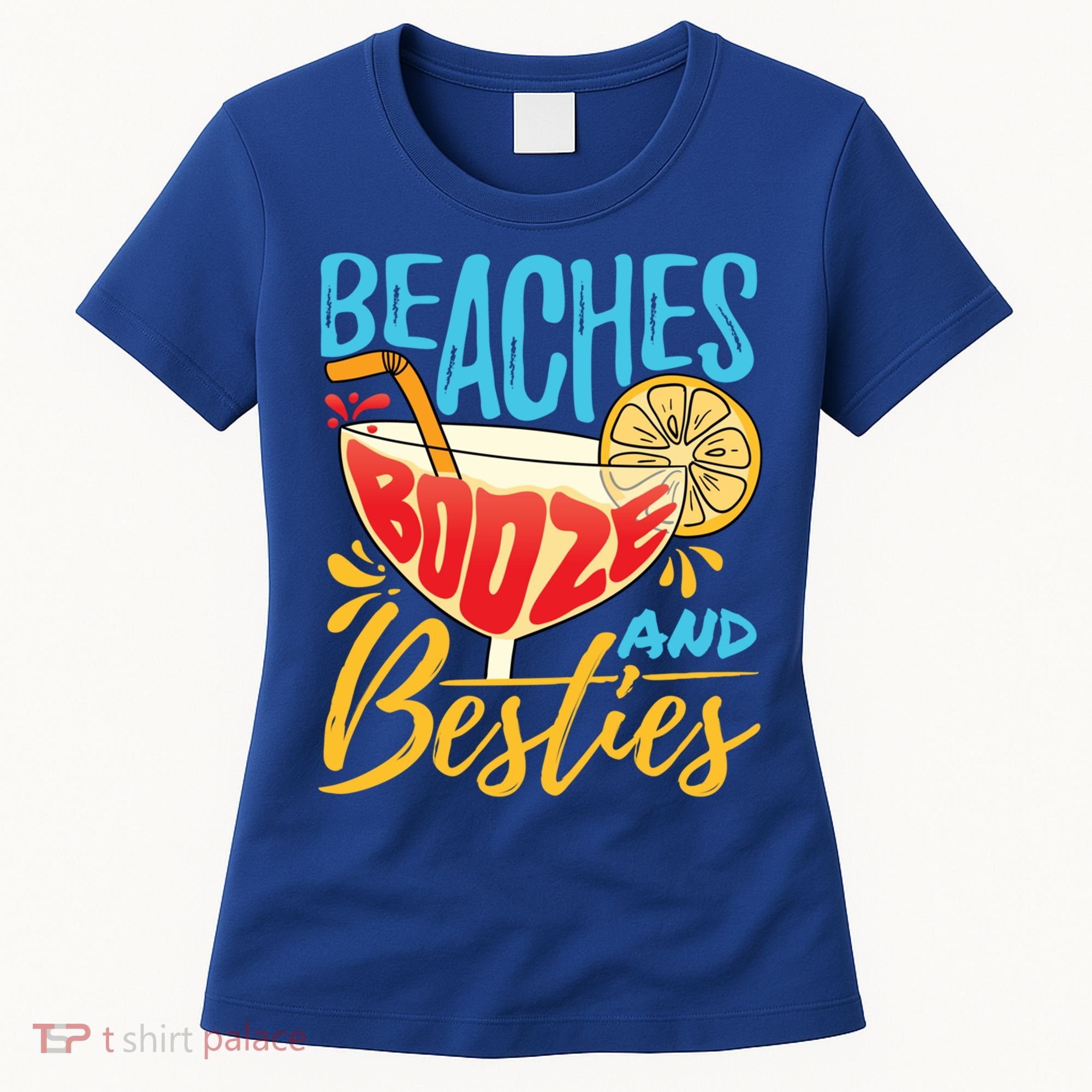 Island Party Beach Bachelorette Gift Beaches Booze And Besties Meaningful Gift Women's T-Shirt