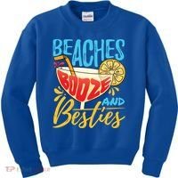 Island Party Beach Bachelorette Gift Beaches Booze And Besties Meaningful Gift Kids Sweatshirt thumb 0