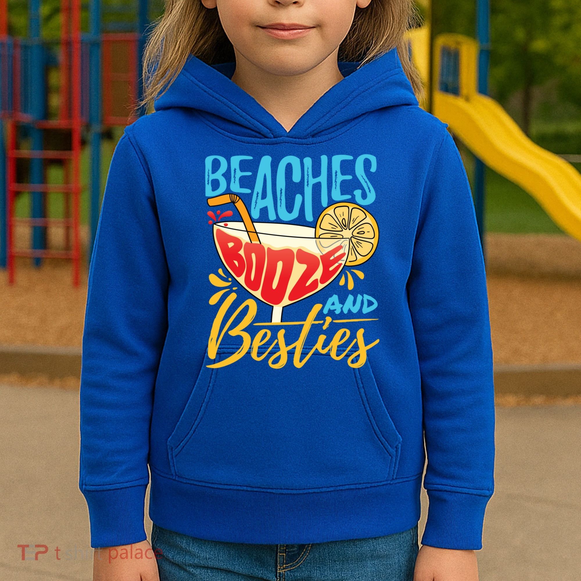 Island Party Beach Bachelorette Gift Beaches Booze And Besties Meaningful Gift Kids Hoodie
