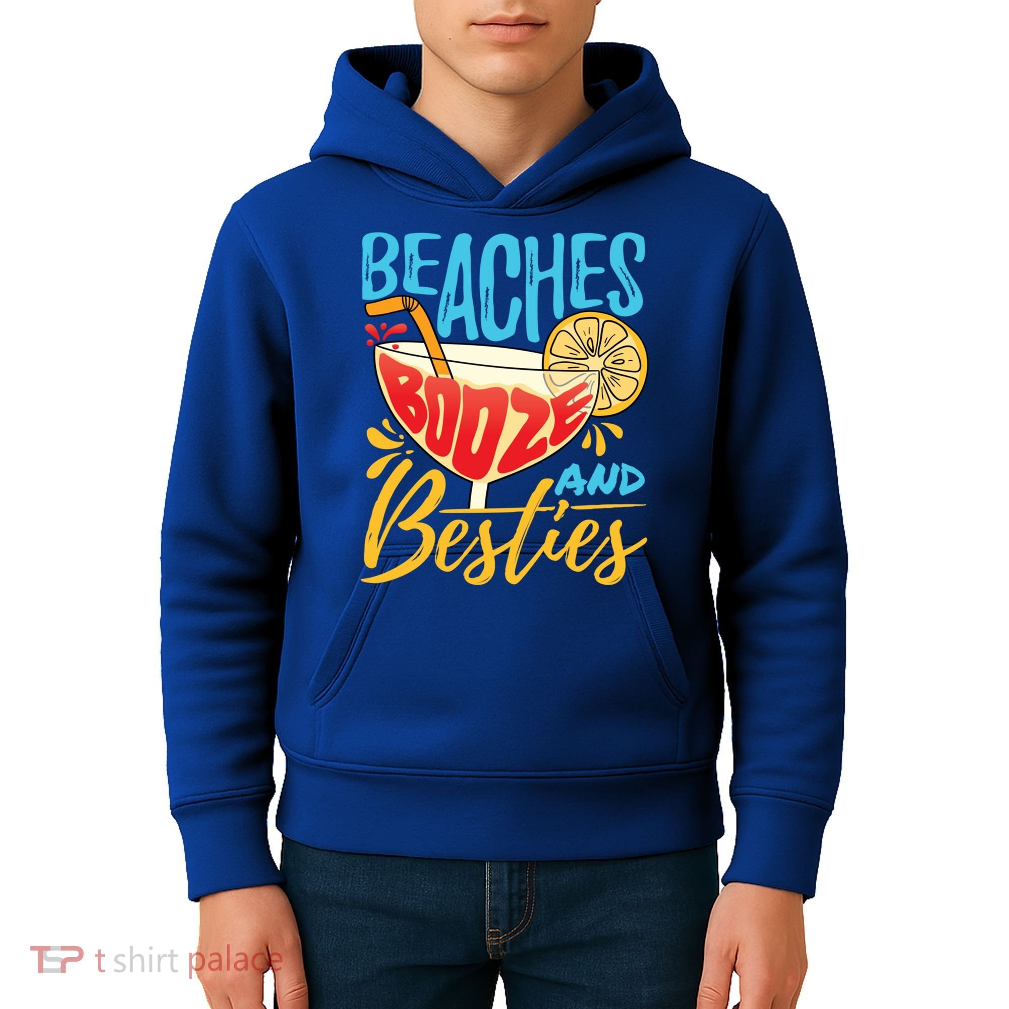 Island Party Beach Bachelorette Gift Beaches Booze And Besties Meaningful Gift Kids Hoodie