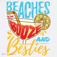 Island Party Beach Bachelorette Gift Beaches Booze And Besties Meaningful Gift Garment-Dyed Sweatshirt thumb 2