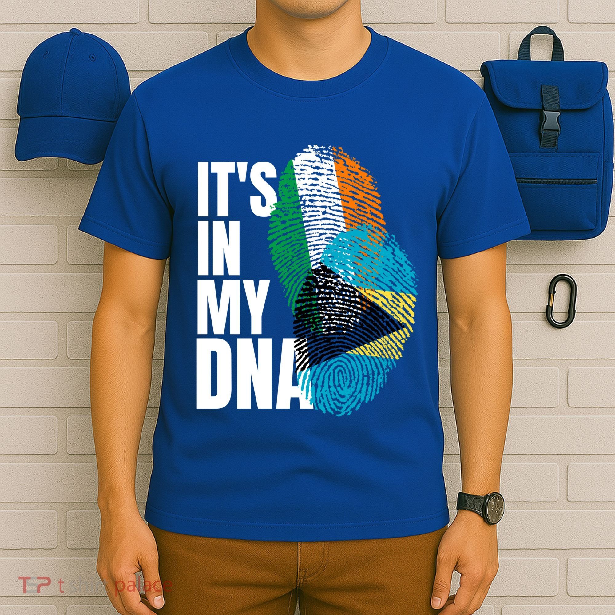 Irish Plus Bahamian Mix Dna Flag Heritage Gift T-Shirt