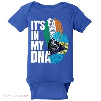 Irish Plus Bahamian Mix Dna Flag Heritage Gift Baby Bodysuit