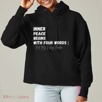 Inner Peace Begins With Four Words Not My Fucking Problem Ladies Heavyweight Boxy Pullover Hoodie thumb 0