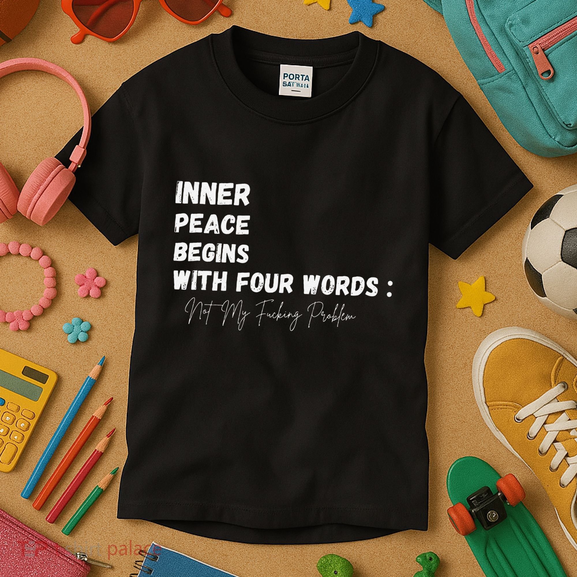 Inner Peace Begins With Four Words Not My Fucking Problem Kids T-Shirt
