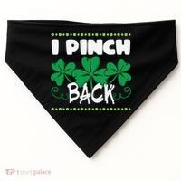 I Pinch Back Shamrock Funny St Patricks Day USA-Made Doggie Bandana thumb 0