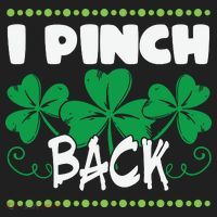 I Pinch Back Shamrock Funny St Patricks Day Beanie thumb 2