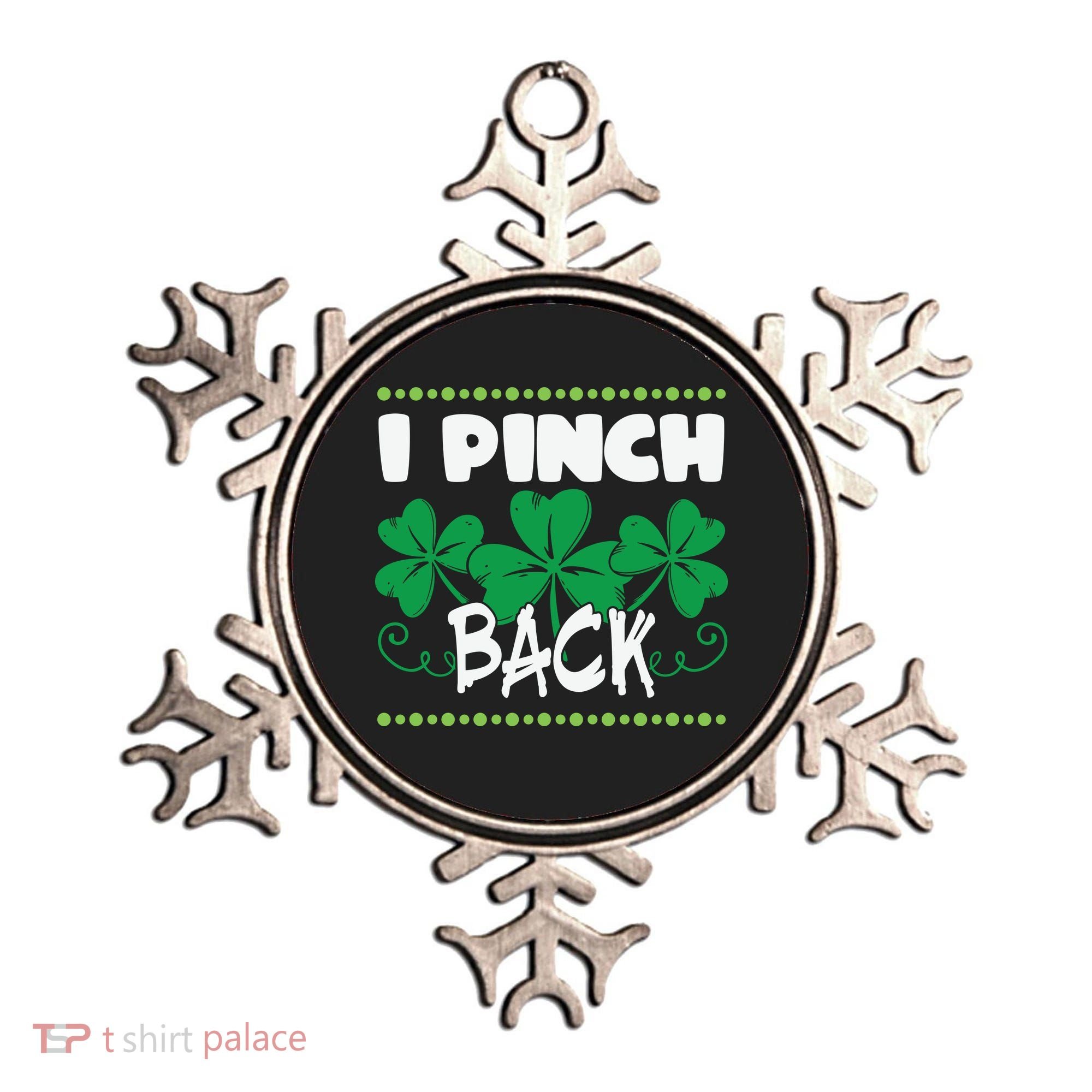 I Pinch Back Shamrock Funny St Patricks Day Ornament